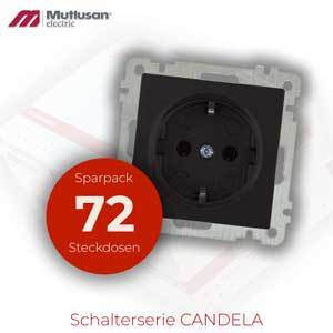 Sparset 72x Steckdosen Schwarz CANDELA Serie Sparset 72x Steckdosen Schwarz CANDELA Serie