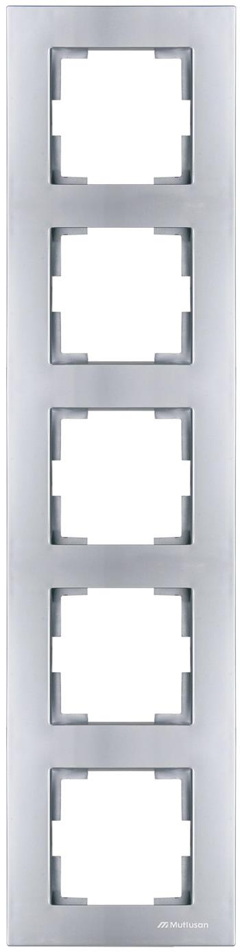 5 fach Rahmen vertikal Silber (RITA Metall Optik)