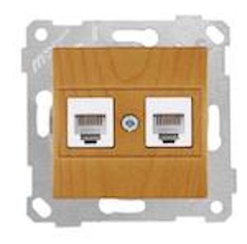 Netzwerk RJ45 CAT6 2 fach Eiche (RITA Holz Optik) Netzwerk RJ45 CAT6 2 fach Eiche (RITA Holz Optik)