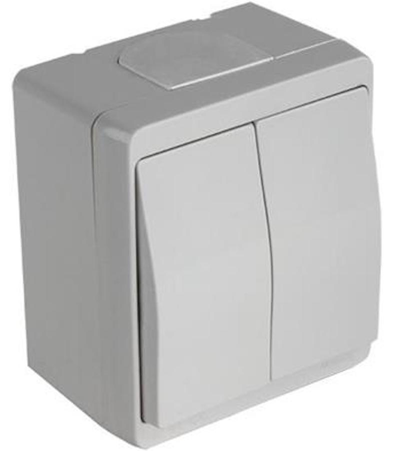Serienschalter / 2 fach Schalter grau · Nemliyer IP44 Serienschalter / 2 fach Schalter grau · Nemliyer IP44