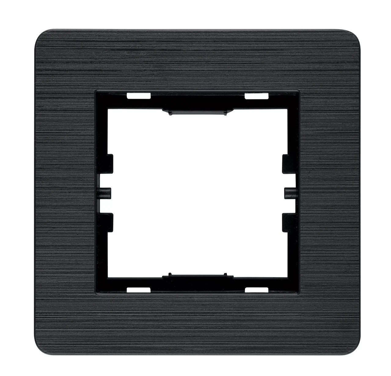 1fach Rahmen gebürstet Schwarz glänzend - SELENE Schalterserie