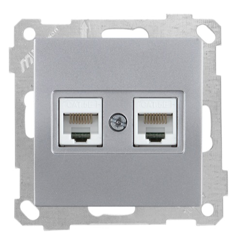 Netzwerk RJ45 CAT5e 2 fach Silber (CANDELA Metall Optik) Netzwerk RJ45 CAT5e 2 fach Silber (CANDELA Metall Optik)