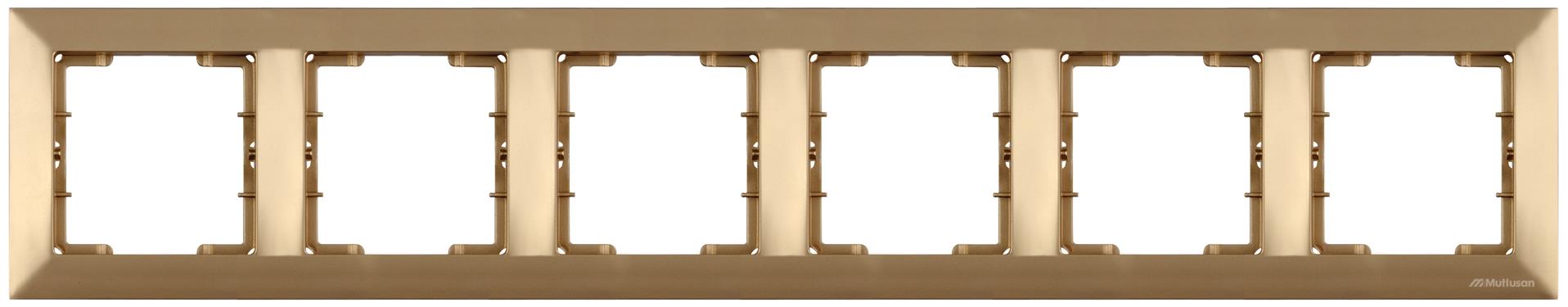 6 fach Rahmen horizontal Gold - CANDELA Schalterserie 6 fach Rahmen horizontal Gold - CANDELA Schalterserie