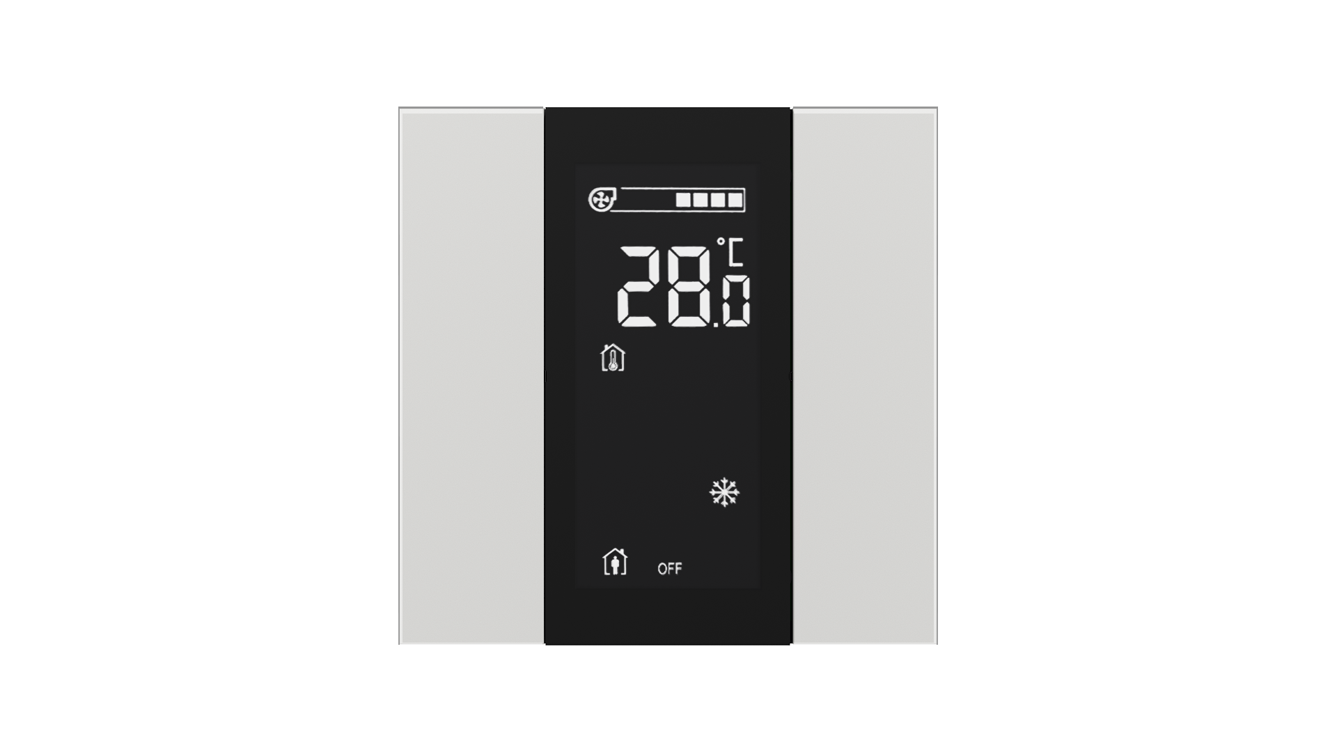 KNX Raumtemperatursensor mit Air Quality Sensor iSwitch+ Glas  Weiß 2 Tasten