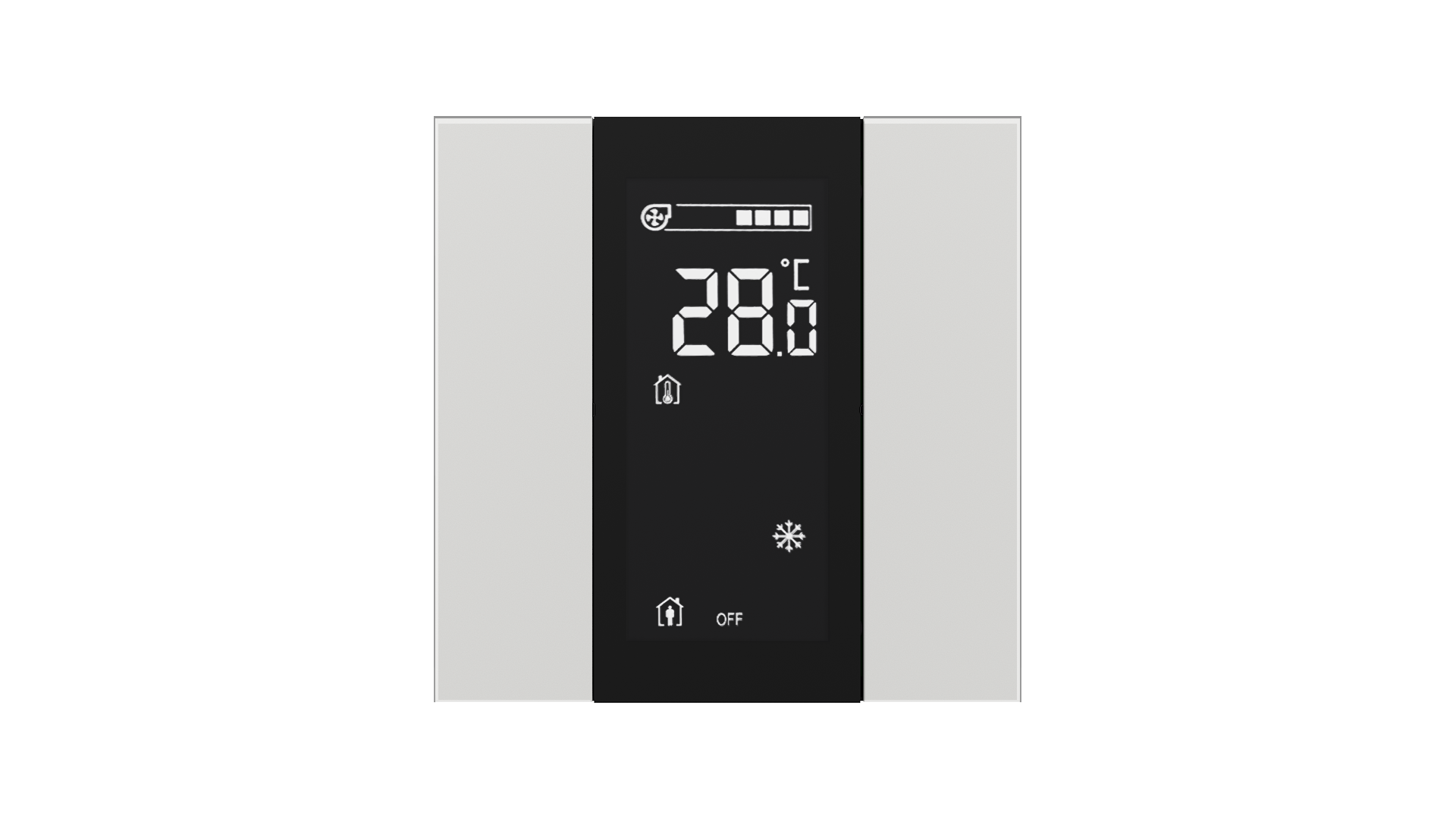 KNX Raumtemperatursensor mit Air Quality Sensor iSwitch+ Glas Weiß 2 Tasten KNX Raumtemperatursensor mit Air Quality Sensor iSwitch+ Glas Weiß 2 Tasten