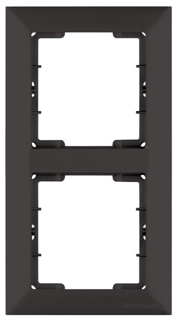 2 fach Rahmen, vertikal, Schwarz (CANDELA Metall Optik)