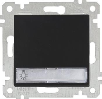 Taster mit Licht und Namensschild Schwarz Matt - RITA Schalterserie Taster mit Licht und Namensschild Schwarz Matt - RITA Schalterserie