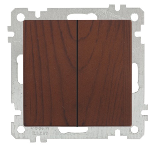 Serienschalter Walnuss Holz Optik - CANDELA Schalterserie