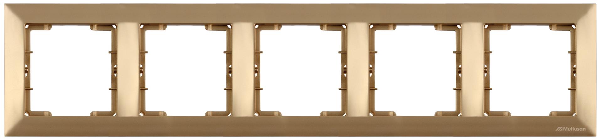 5 fach Rahmen horizontal Gold - CANDELA Schalterserie 5 fach Rahmen horizontal Gold - CANDELA Schalterserie