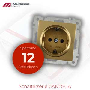 Sparset 12x Steckdose Gold CANDELA Serie Sparset 12x Steckdose Gold CANDELA Serie