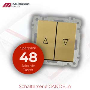 Sparset 48x Jalousie / Rollladen Taster Gold Metall optik CANDELA