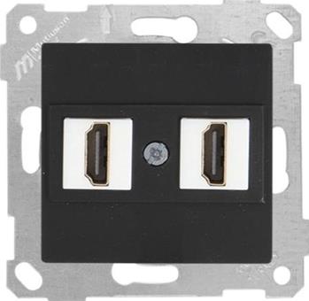 2 fach HDMI Dose Schwarz Matt - RITA Schalterserie 2 fach HDMI Dose Schwarz Matt - RITA Schalterserie