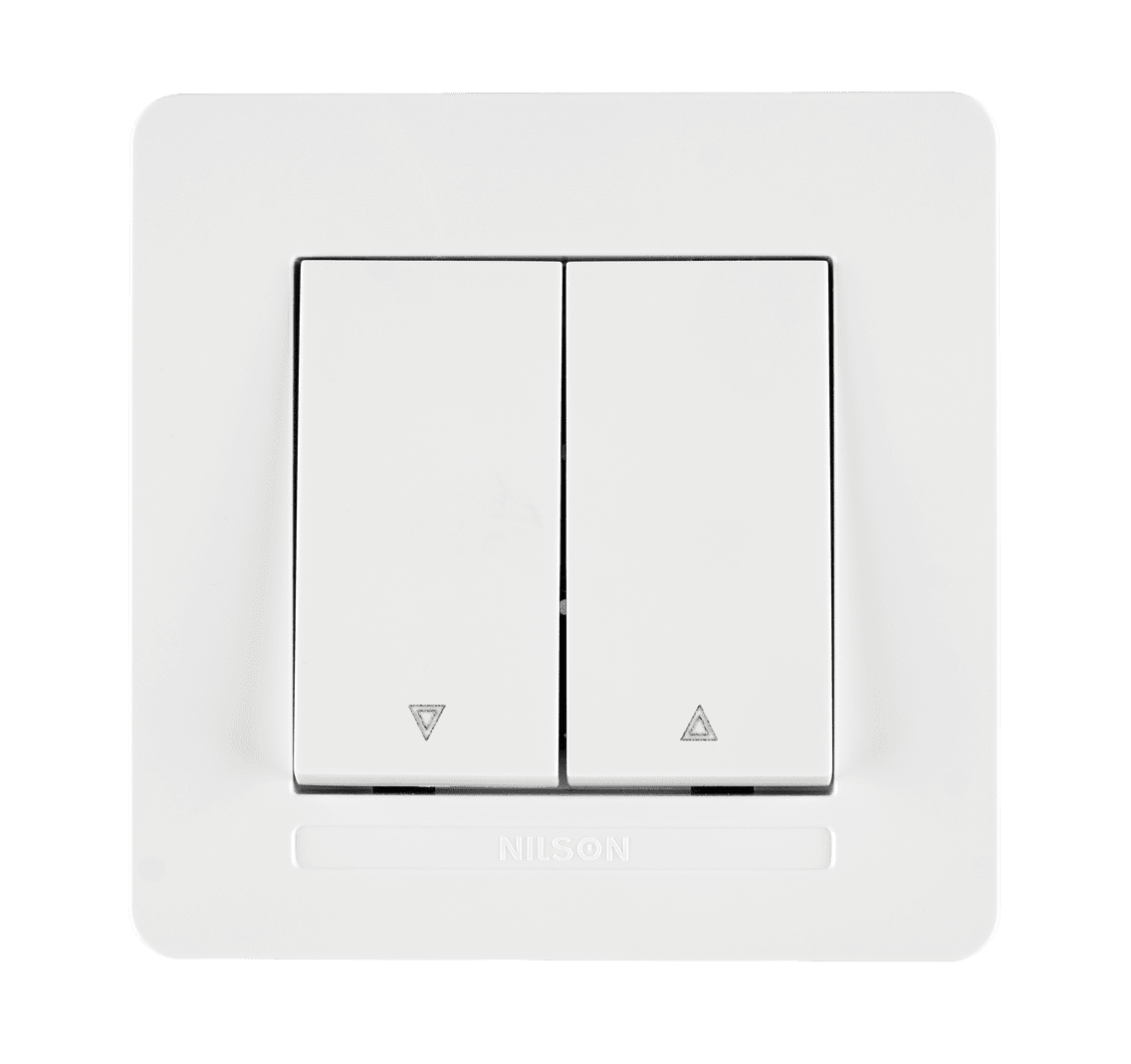 Jalousieschalter / Rollladenschalter mit Rahmen Set Weiß · SELENE