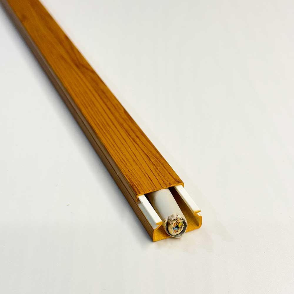 20x10 mm Kabelkanal Eiche Holz Optik zum Schrauben 2x 1m