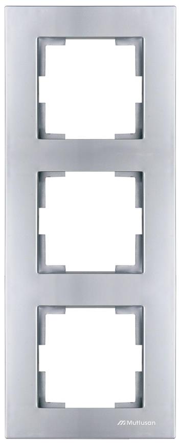 3 fach Rahmen vertikal Silber (RITA Metall Optik)