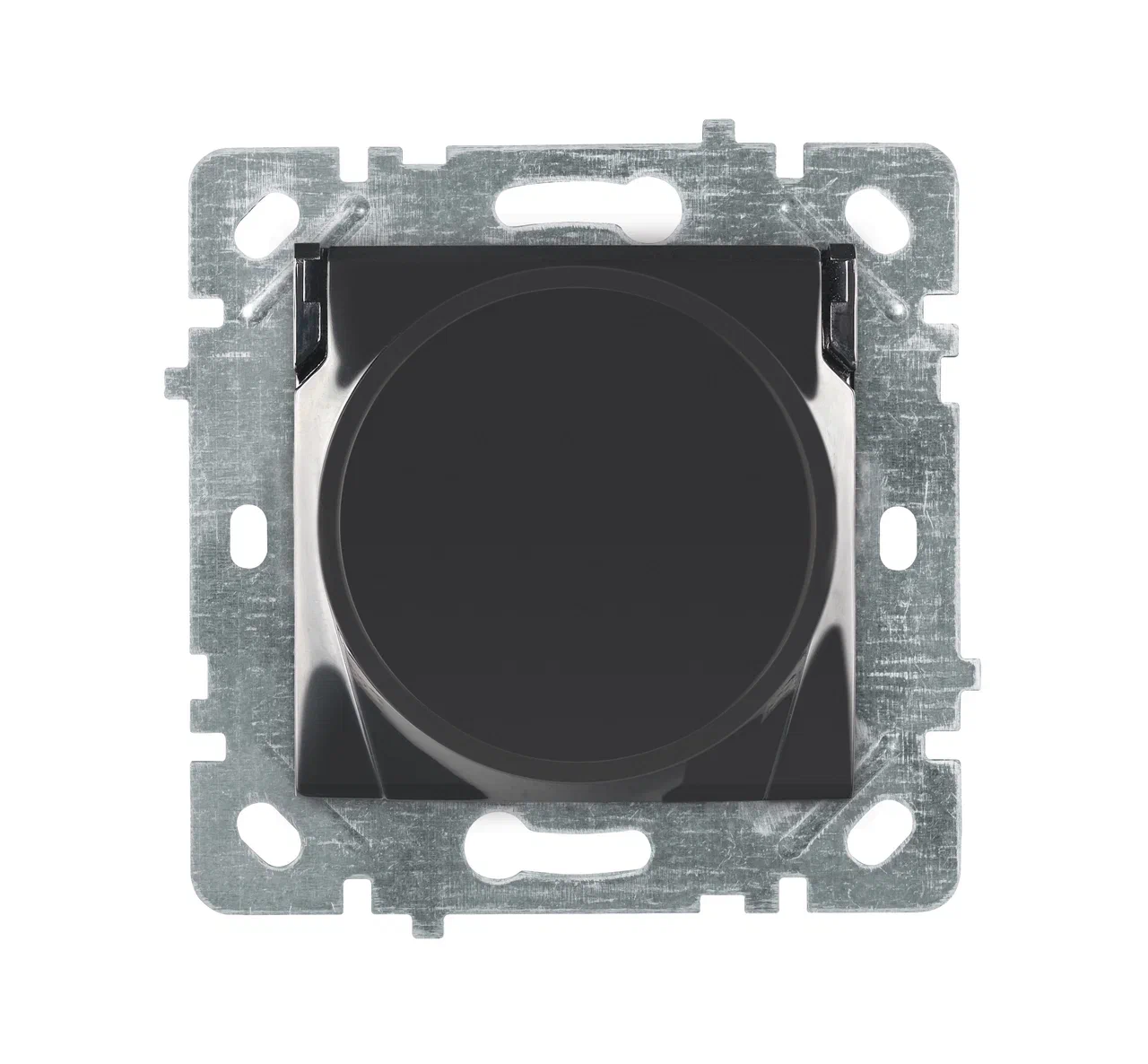 Schutzkontakt-Steckdose mit Klappdeckel Anthrazit · SELENE