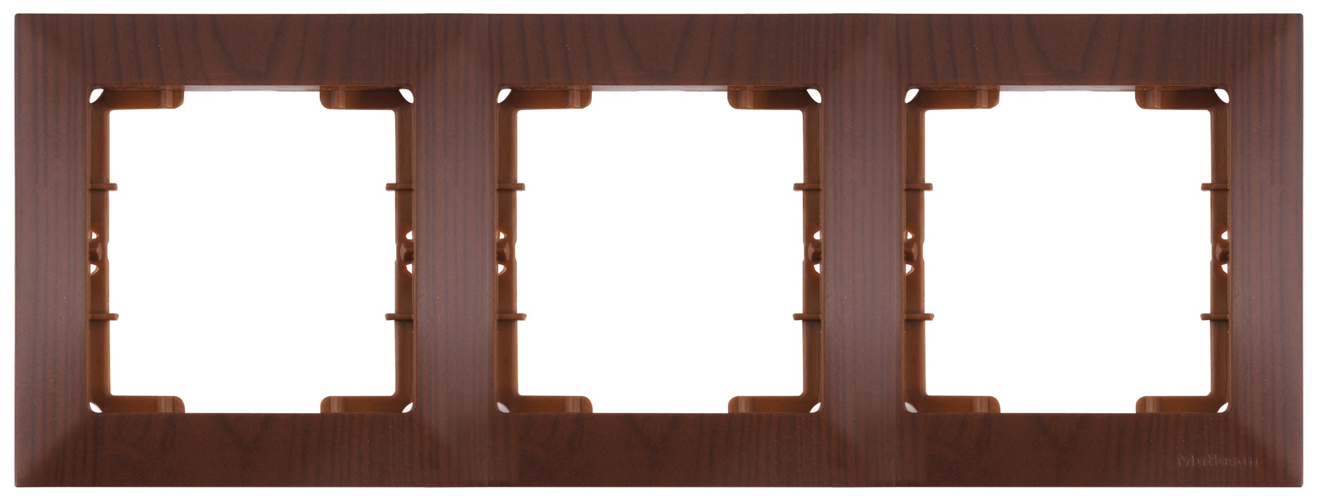 3 fach Rahmen horizontal Walnuss Holz Optik - CANDELA Schalterserie
