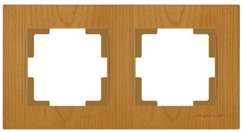 2 fach Rahmen horizontal Eiche Holz Optik - RITA Schalterserie