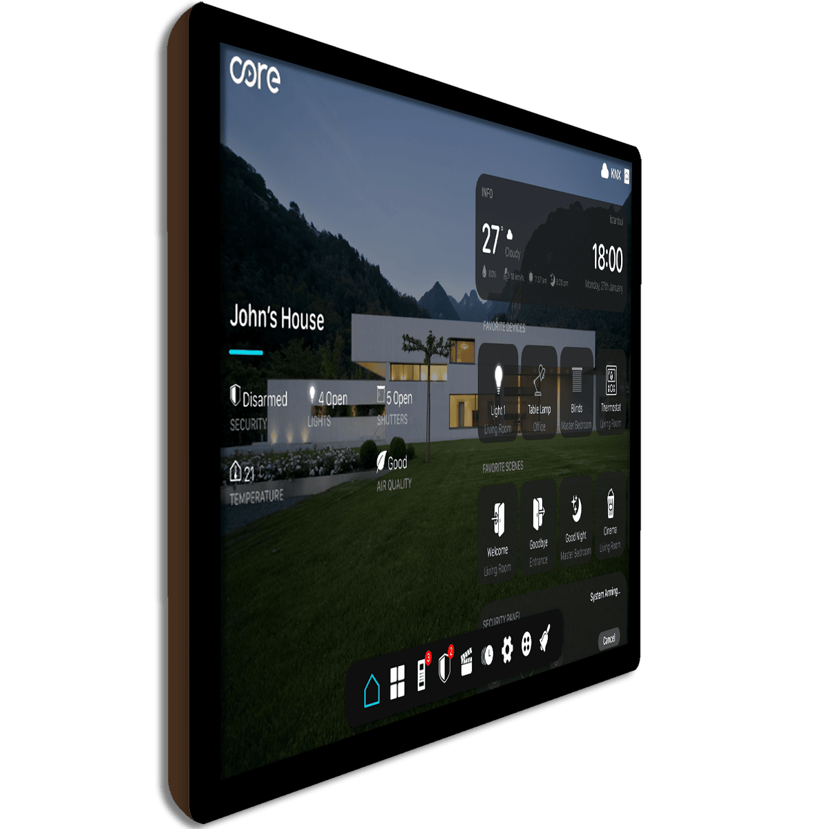 10 Zoll KNX Panel "Eclipse" Cocoa Grey