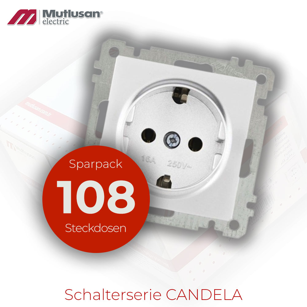 Sparset 108x Steckdose Weiß CANDELA Serie