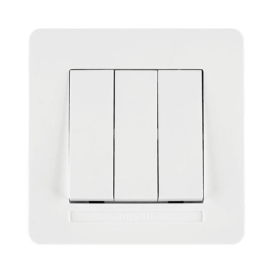 Lichtschalter 3fach mit Rahmen Set Weiß · SELENE
