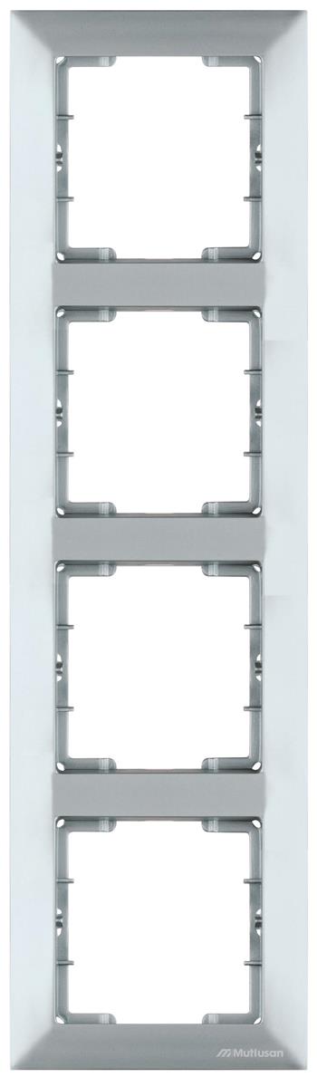 4 fach Rahmen vertikal Silber (CANDELA Metall Optik) 4 fach Rahmen vertikal Silber (CANDELA Metall Optik)