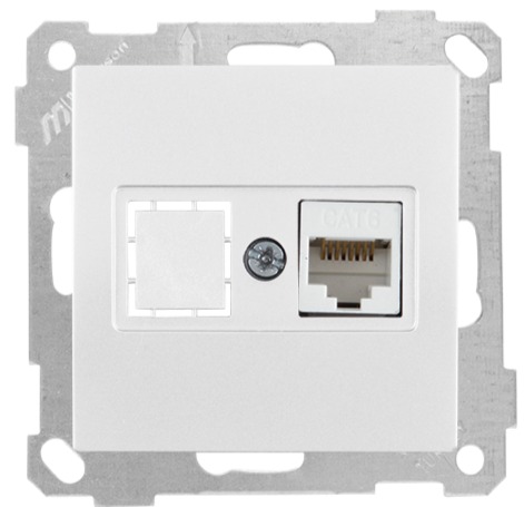 1 fach Netzwerk CAT6 Weiß - RITA Schalterserie