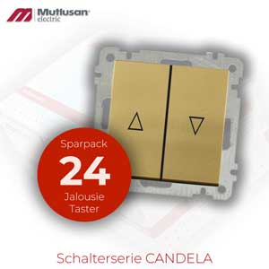 Sparset 24x Jalousie / Rollladen Taster Gold Metall optik CANDELA