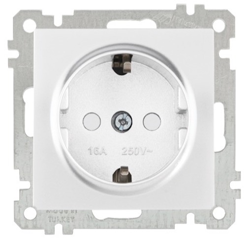 Schutzkontakt Steckdose mit Kindersicherung inkl. Rahmen Rot - Rita 