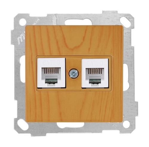 Telefon Anschlussdose 2 fach Eiche (RITA Holz Optik) Telefon Anschlussdose 2 fach Eiche (RITA Holz Optik)
