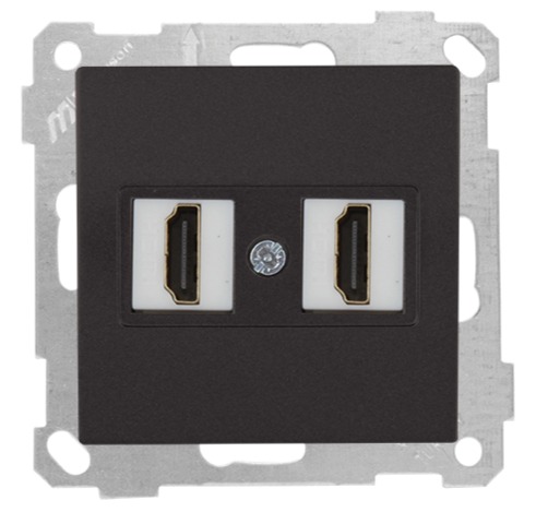 2 fach HDMI Anschluss Schwarz (CANDELA Metall Optik)