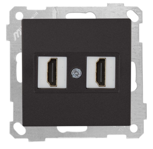 2 fach HDMI Steckdose schwarz - CANDELA Schalterserie 2 fach HDMI Steckdose schwarz - CANDELA Schalterserie