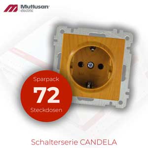 Sparset 72x Steckdose Eiche CANDELA Serie