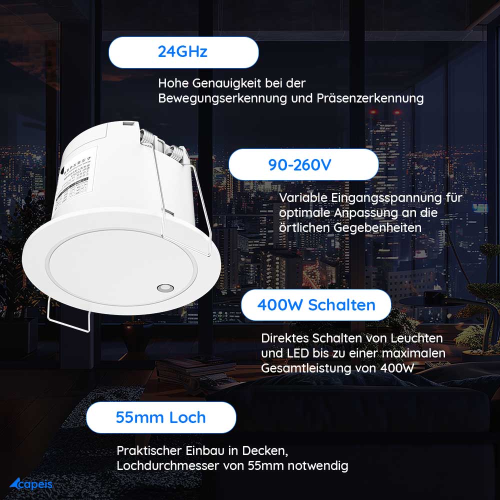 Bewegungsmelder Radar Decke 12m