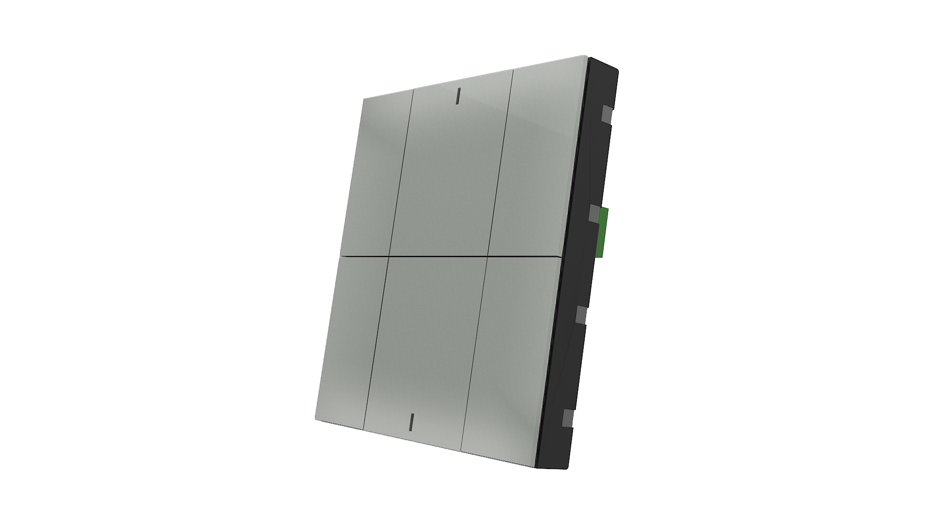 KNX Taster mit Air Quality Sensor iSwitch+ Grau Metalloptik 6 Tasten