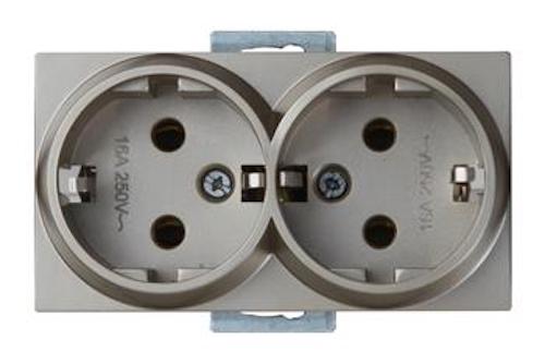 2 fach Steckdose Titan (RITA Metall Optik) 2 fach Steckdose Titan (RITA Metall Optik)