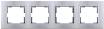 4 fach Rahmen horizontal Silber (RITA Metall Optik)