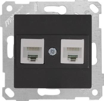 2 fach Netzwerk CAT5e Schwarz Matt - RITA Schalterserie 2 fach Netzwerk CAT5e Schwarz Matt - RITA Schalterserie