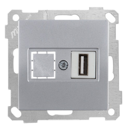 USB Anschluss Silber (RITA Metall Optik)