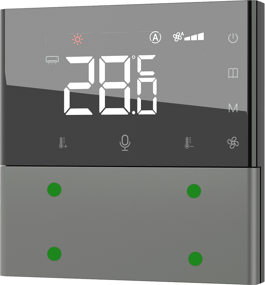 KNX Taster mit Thermostat Grau 4