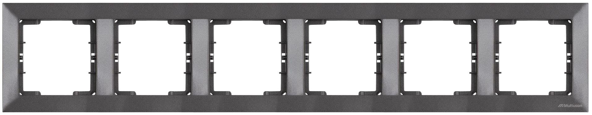 6 fach Rahmen horizontal Anthrazit- CANDELA Schalterserie 6 fach Rahmen horizontal Anthrazit- CANDELA Schalterserie