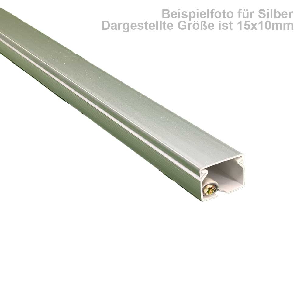 Kabelkanal Silber 12X12mm Silber Schrauben / Bohren 2m