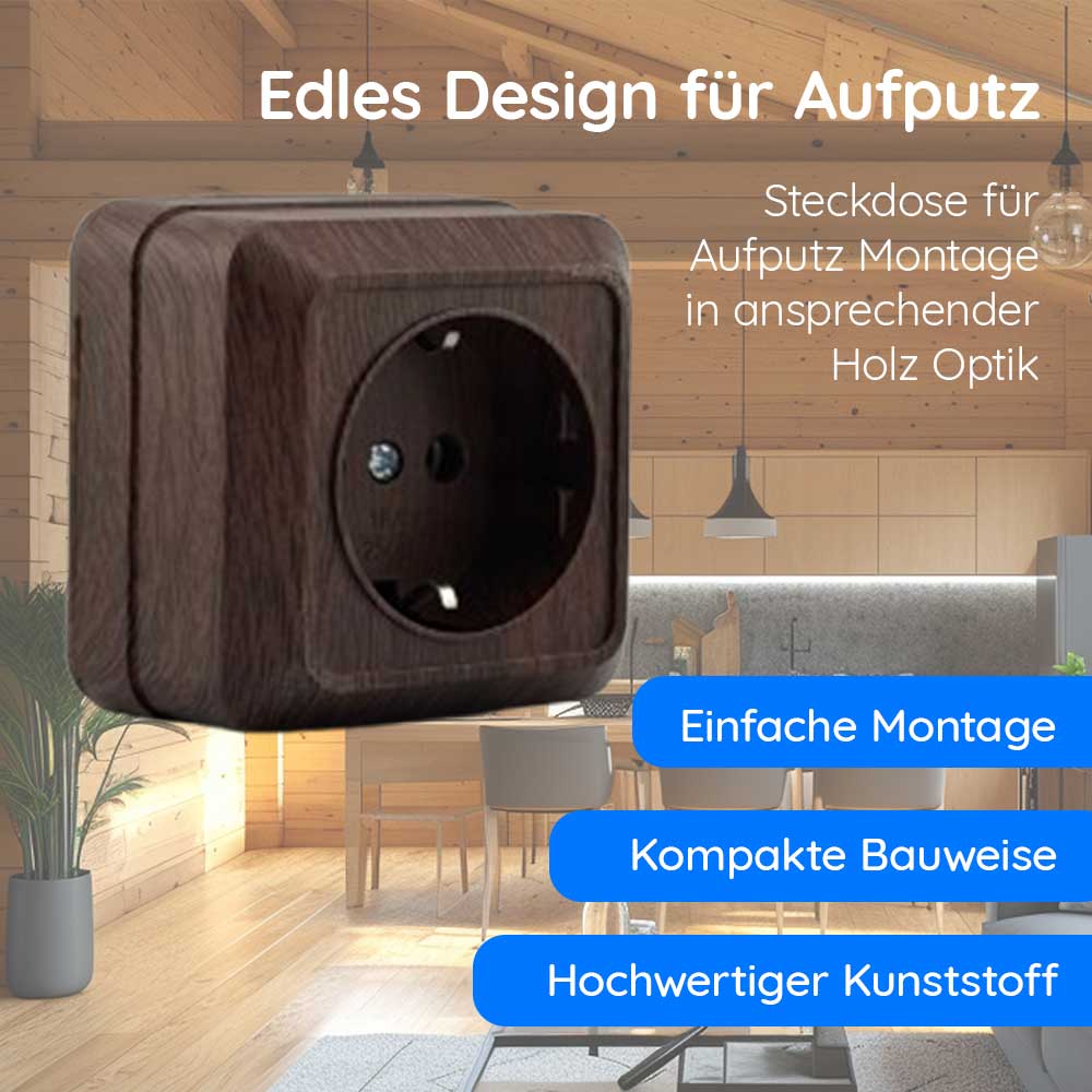 Steckdose Walnuss · NOELA