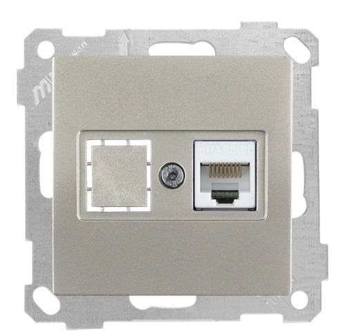 Netzwerkdose CAT5e Titan (CANDELA Metall Optik) Netzwerkdose CAT5e Titan (CANDELA Metall Optik)