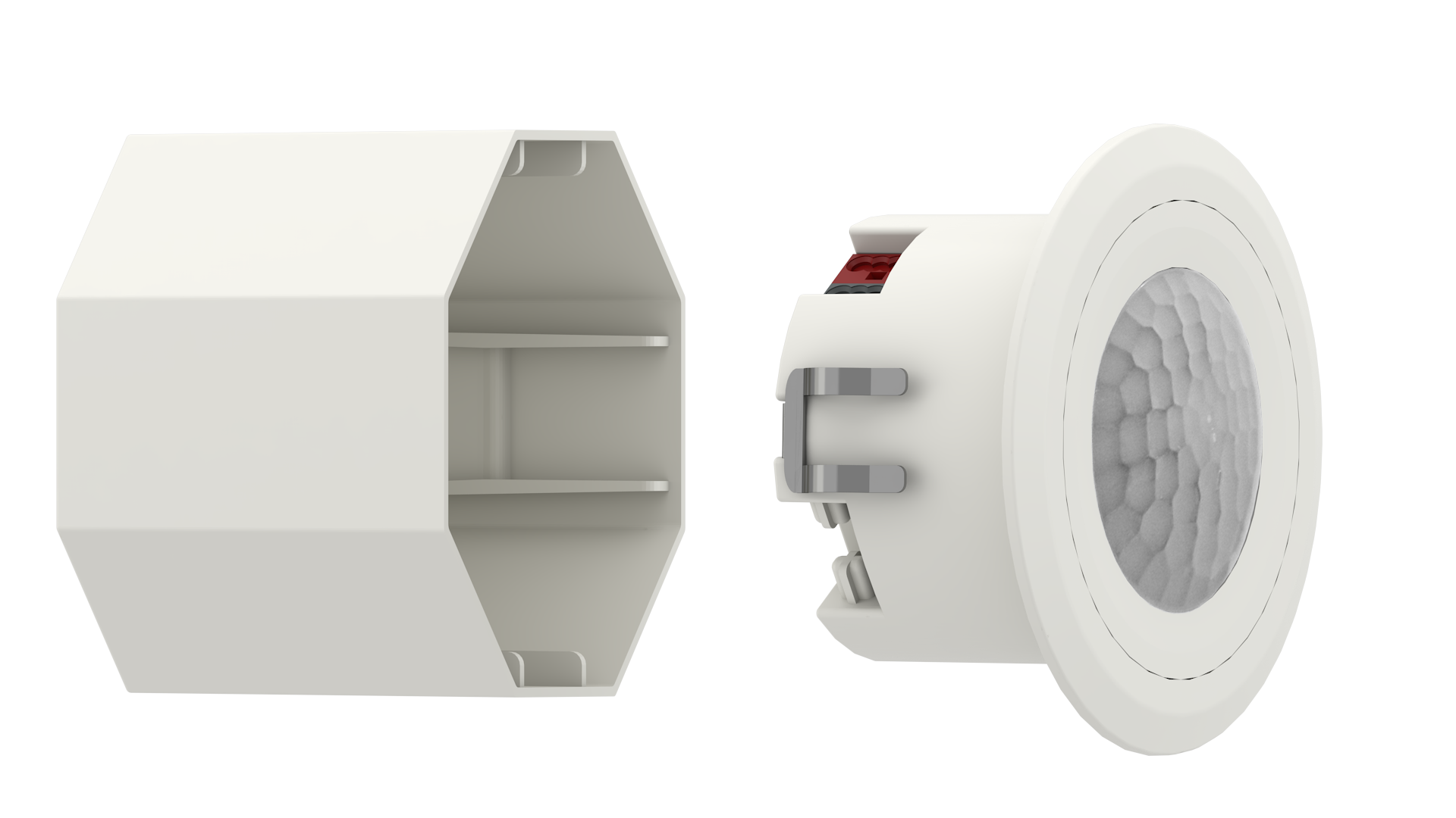 KNX Präsenzmelder 14m Präsenzmelder mit AP Gehäuse Weiß KNX Präsenzmelder 14m Präsenzmelder mit AP Gehäuse Weiß