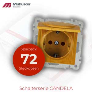 Sparset 72x Steckdose mit Klappdeckel und Kindersicherung Eiche Holz Optik CANDELA serie