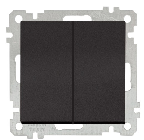 Sparset 60x Serienschalter / 2 fach Schalter Schwarz Matt CANDELA Standard