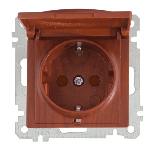 Steckdose mit Klappdeckel und Kindersicherung Kirsche (CANDELA Holz Optik) Steckdose mit Klappdeckel und Kindersicherung Kirsche (CANDELA Holz Optik)