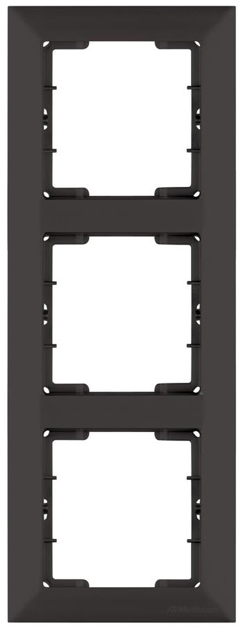 3 fach Rahmen, vertikal, Schwarz (CANDELA Metall Optik)