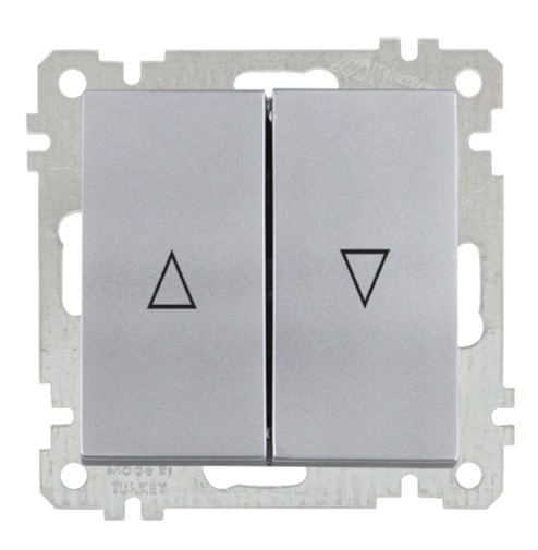 Jalousie / Rolladen Taster Silber (CANDELA Metall Optik) Jalousie / Rolladen Taster Silber (CANDELA Metall Optik)